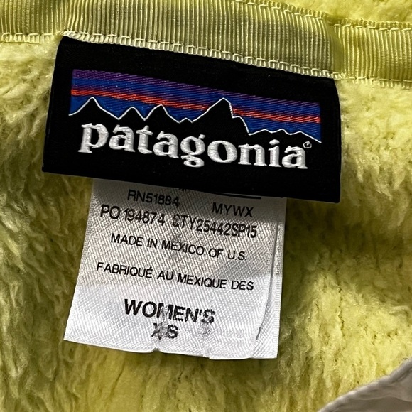 Patagonia T Snap Retool Pullover Fleece Kangaroo Pocket  RARE Color Yellow XS - Picture 3 of 9